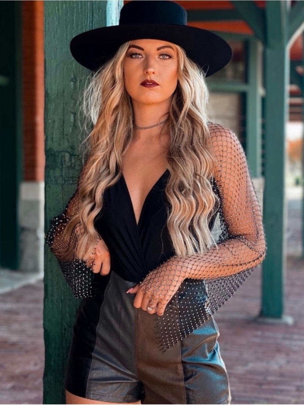 rhinestone mesh bodysuit. NWOT